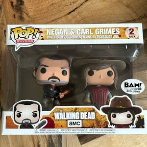 The Walking Dead Funko Pop Negan And Carl Grimes 2 Pack EXCLUSIVE VAULTED